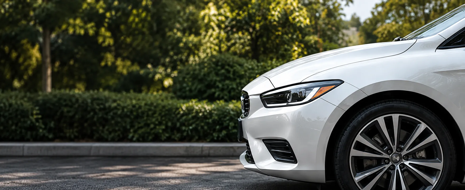 Close-up of a clean car exterior